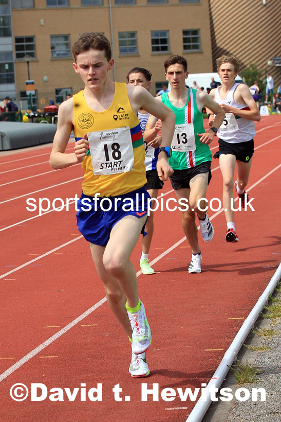 Mens Under-17s 1500 metres, 2022 Northern Inter Counties U17s and U15s Track and Field, York, Thursday, June 2nd. Photo: David T. Hewitson/Sports for All Pics